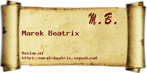 Marek Beatrix névjegykártya