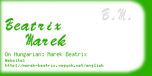 beatrix marek business card